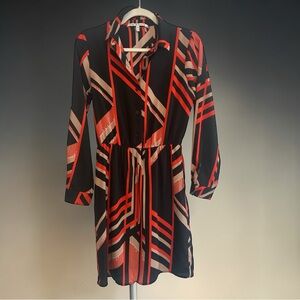 Collective Concepts Red and Black Long Sleeve Dress